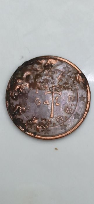 Moeda ptg 1 cêntimo com defeito