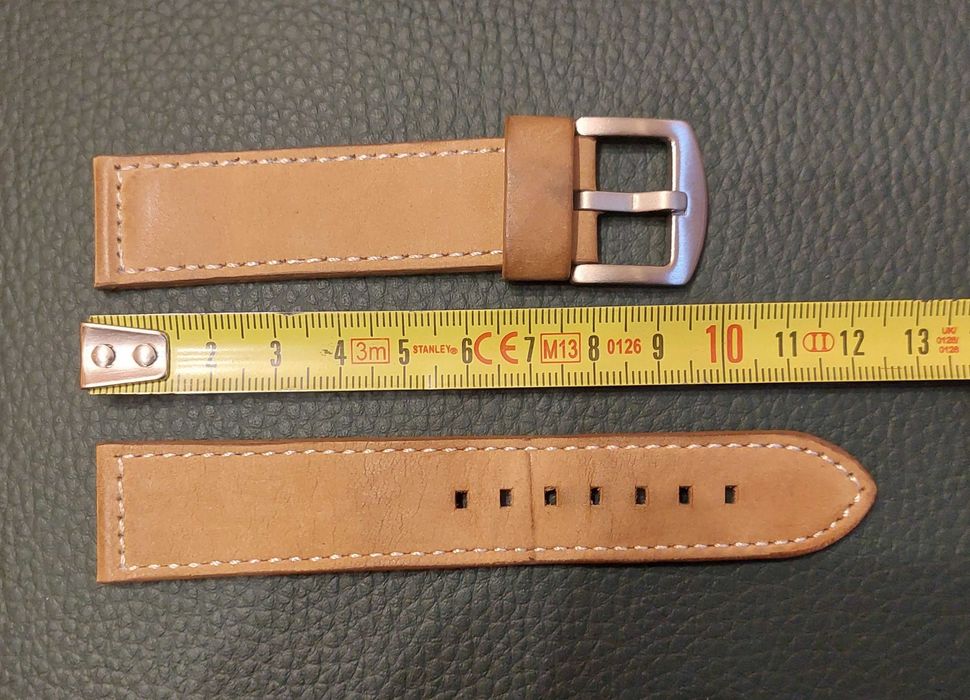 Pasek do zegarka z podkładką skóra 22mm