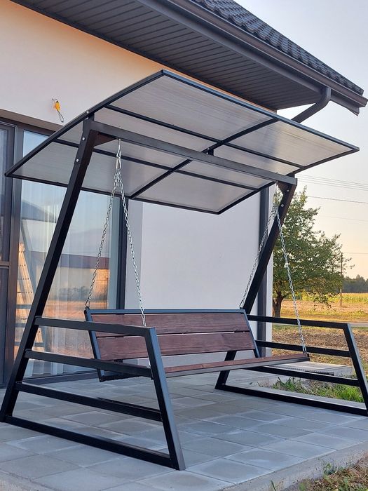 Nowoczesna Hustawka ogrodowa metalowa