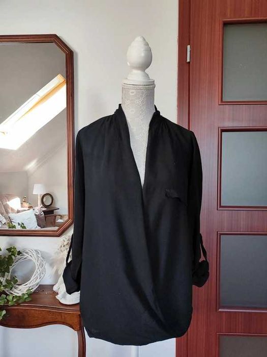 Bluzka elegancka koszula czarna Zara zakładana 38 M