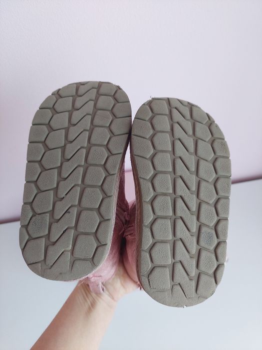 Różowe brokatowe botki Gap 23 Wkładka 14 cm