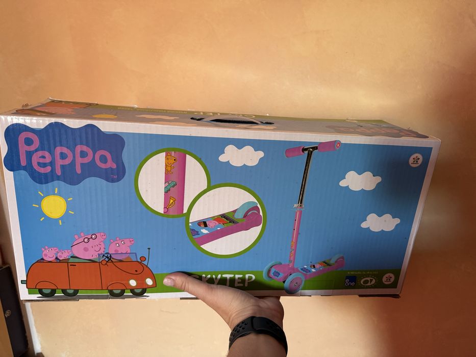 Самокат триколісний рожевий