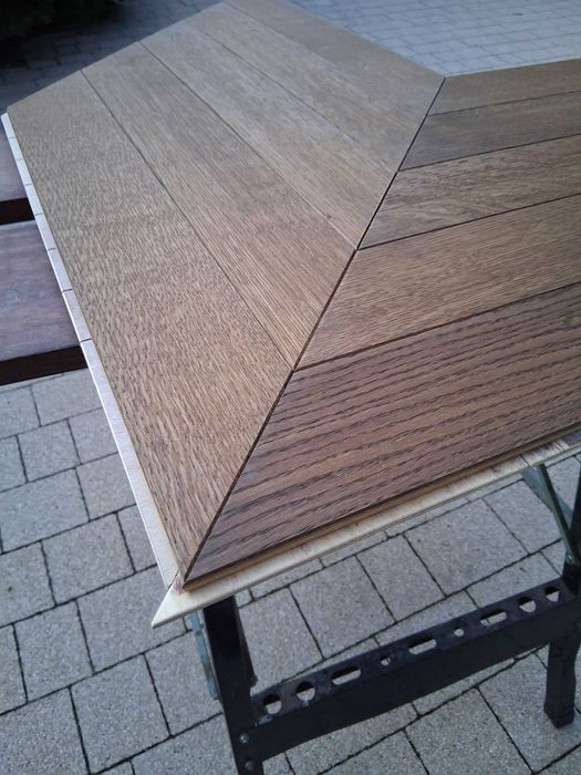 DESKA parkiet dab  jodelka 15x85x600 warstwowy jodełka 45