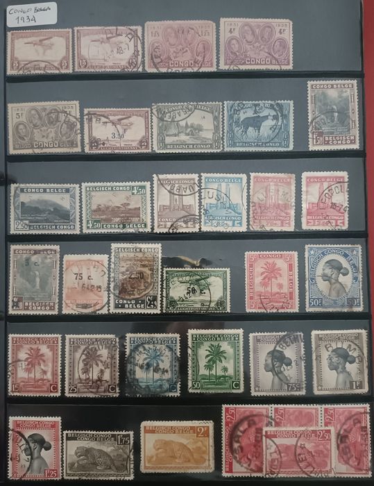 Selos de Congo Belga, Katanga, Congo Democrático, Zaire - Selos da História da Atual República Democrática do Congo