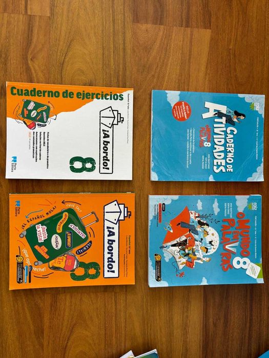 Livros escolares / Manuais e cadernos 8º ano - inglês, matematica, portugues,  e todas as outras disciplinas / Salesianos