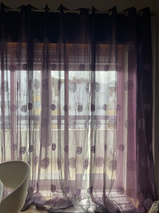 Conjunto de 4 cortinados em tom berigela