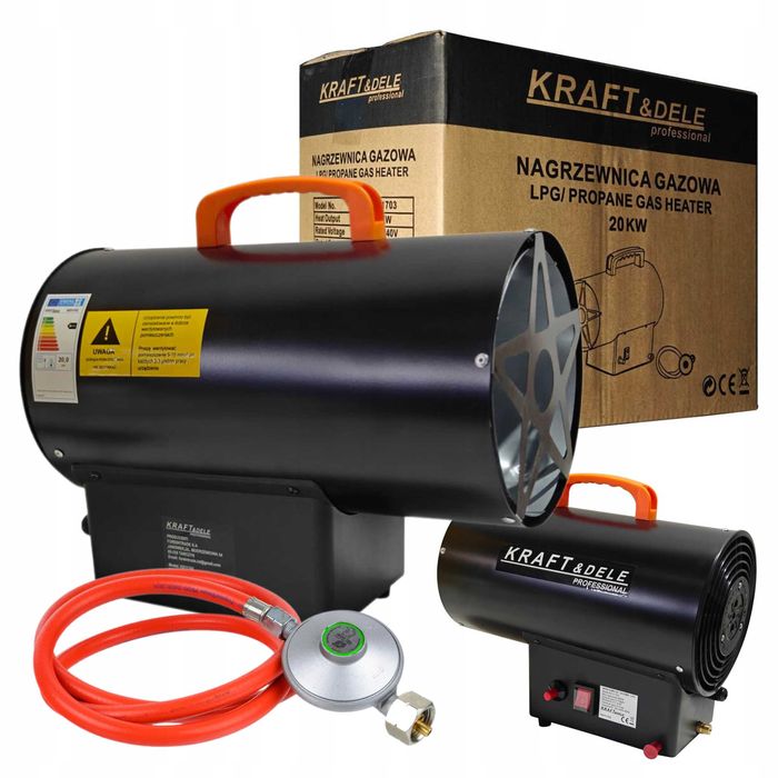Nagrzewnica gazowa 20kW reduktor + wąż gazowy KD11703