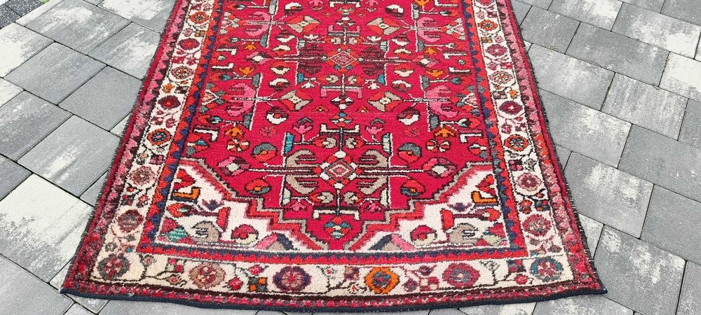 Hamadan dywan wełniany tkany ręcznie 152 x 107 cm wełna perski