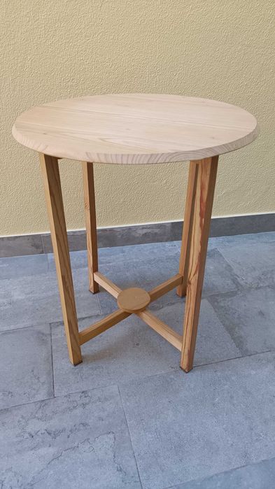 Mesa de Apoio Redonda em Madeira + Capa (Oportunidade )
