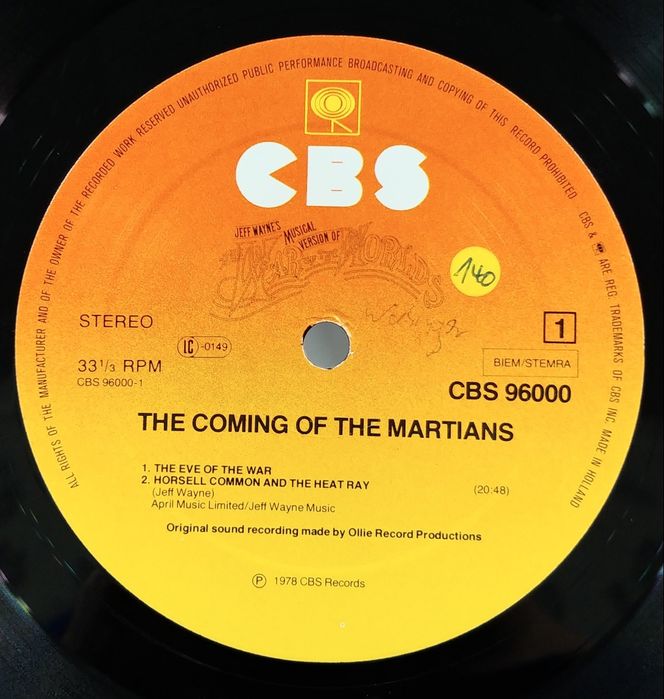 Jeff Wayne -The War Of The Worlds. 1978r. EX.