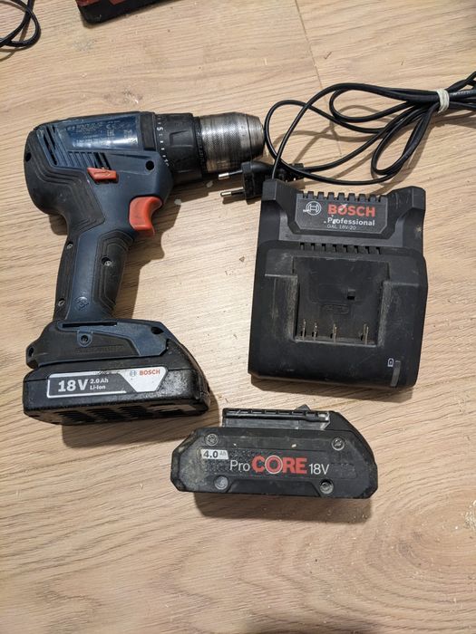 Wkrętarka Bosch GSR 18V-50, ładowarka, 2x akumulator