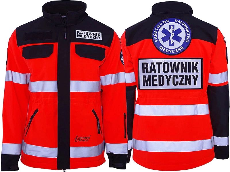 Kurtka ratownicza Softshell PRM-23 FLUO North-Wind z kompletem emblema