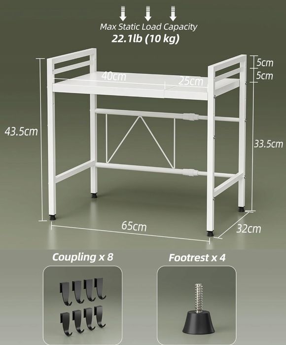 Regał do kuchenki mikrofalowej, organizer miejsca