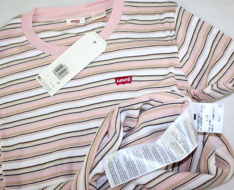 Damska koszulka Levi's krótka Short-Sleeve paski nowa oryg. Levis - L