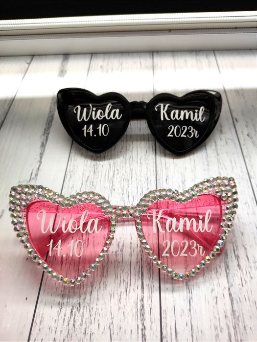 Okulary serca na wesele