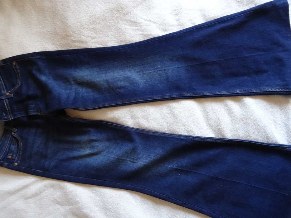 Dżinsy damskie Zara  basic dept. Denim, 42, granatowe.
