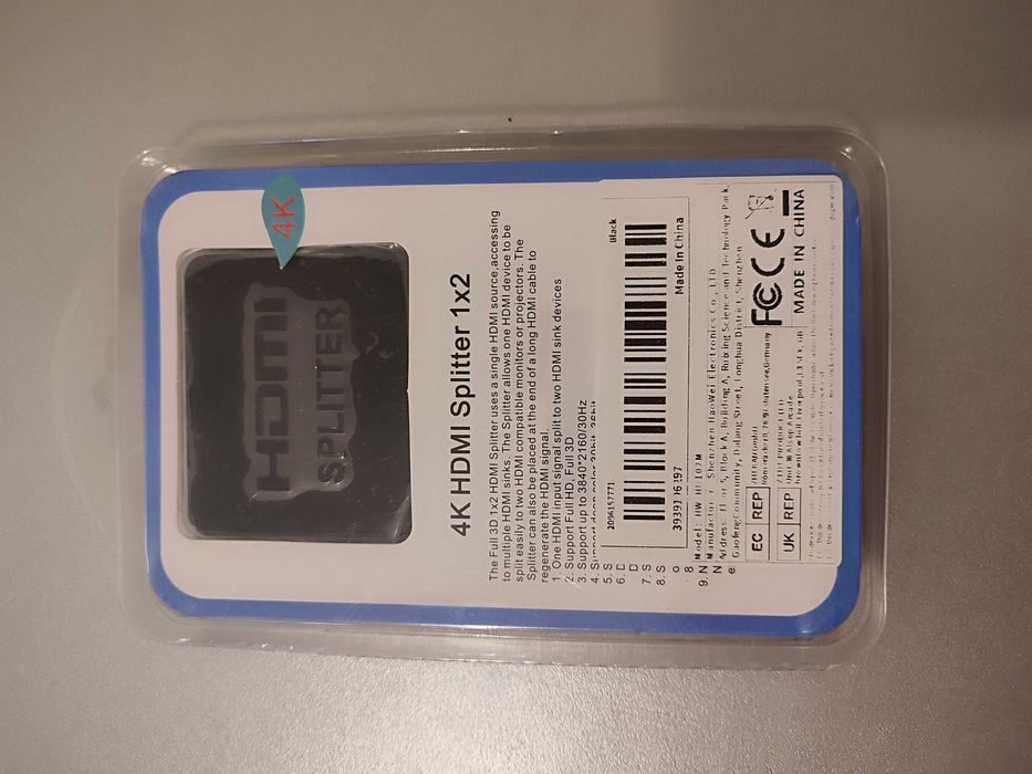 HDMI Switch Video Switcher Splitter, 1 Entrada para 2 Saídas