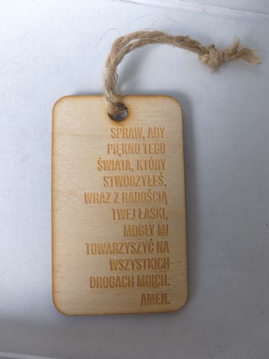 Brelok zawieszka do kluczy do auta z biblijnym cytatem