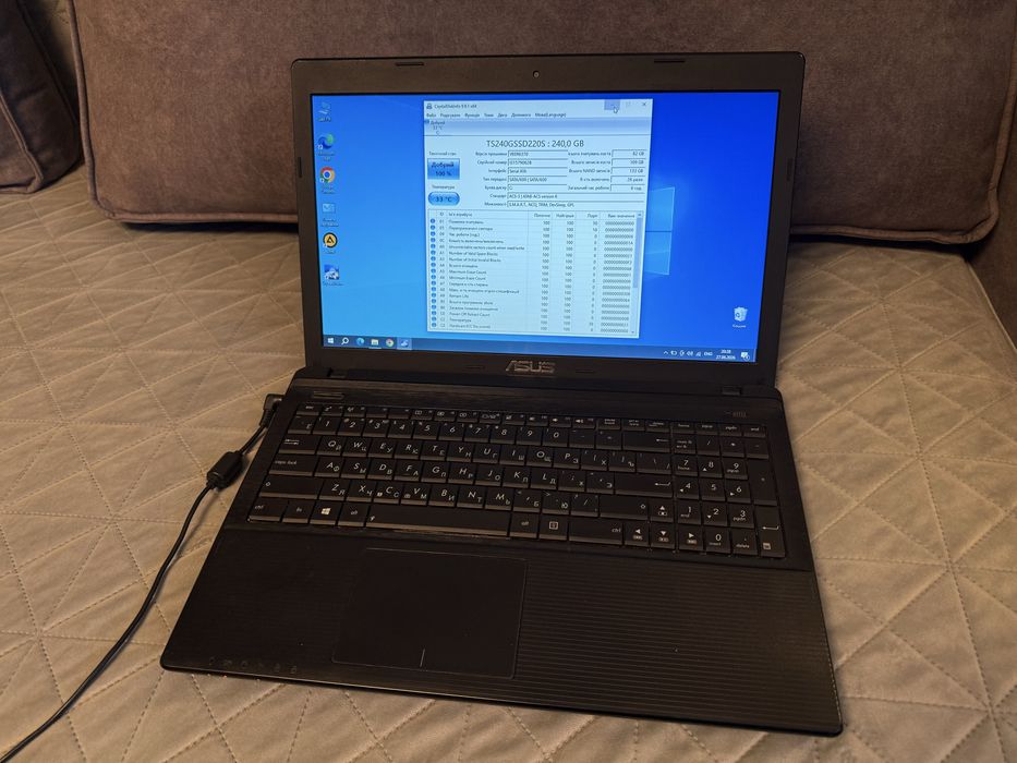 Ноутбук ASUS X55A, 8GB RAM, SSD 240GB