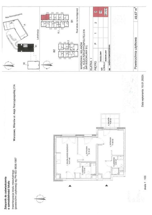 3-pokojowe mieszkanie 49m2 + balkon