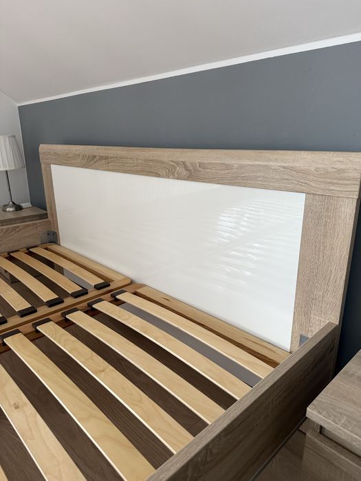 Łóżko dąb sonoma 160x200 cm + materac