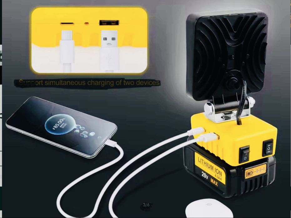 Яскрава потужла лампа на акумулятор dewalt 48wt 5200LM енероощадна нов