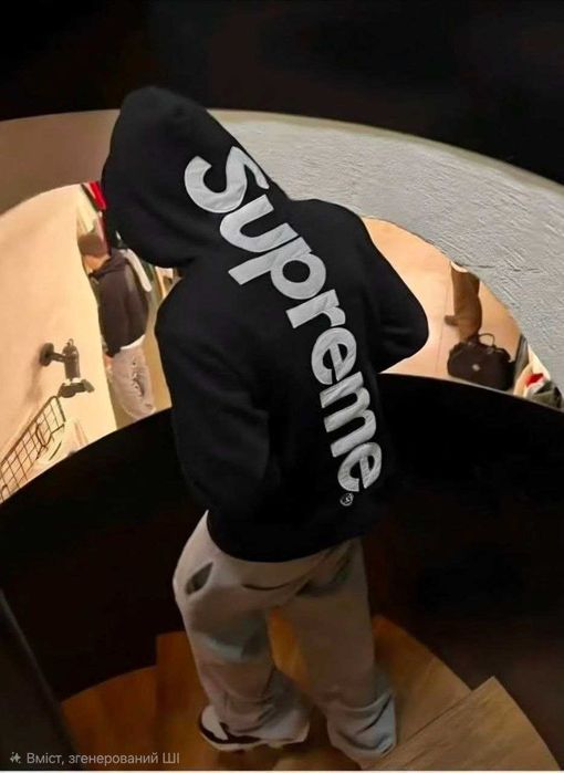 supreme Худи  Supreme Big logo суприм Худак кофта биг лого бомбер балахон Satin Appliqué