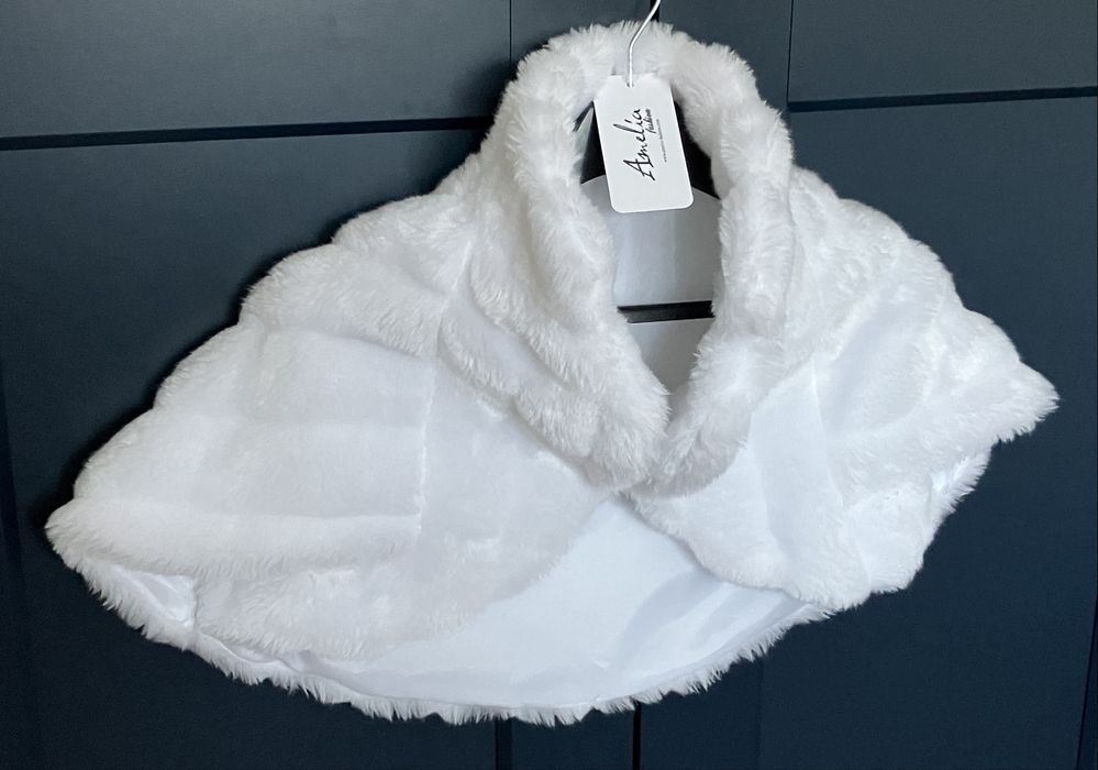 Ciepła Etola Bolerko Komunijne na haftkę r. uniw. 128-152 Raz Założona