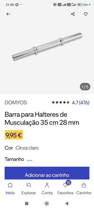 Discos e barras para musculação