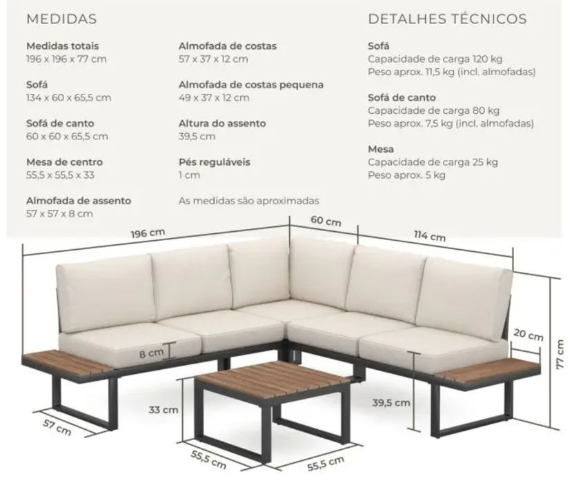 Conjunto de Jardim \ exterior - 4 peças — Novo
