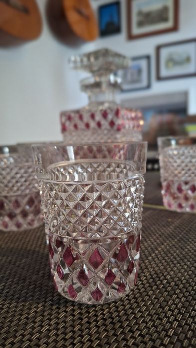 Conjunto de 4 copos e garrafa de Whisky  vintage428624914584719362