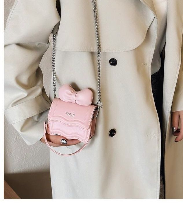 Дитяча модна сумка рожева з бантом