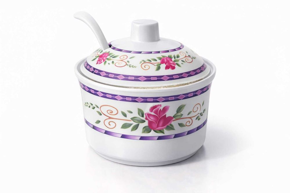 Сахарница меламиновая с ложкой Dongxin, 220 мл, для кухни