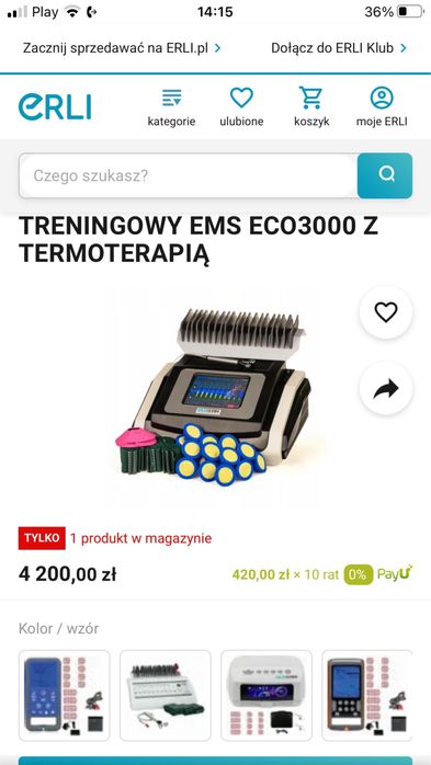 Treningowy EMS ECO 3000 z termoterapia