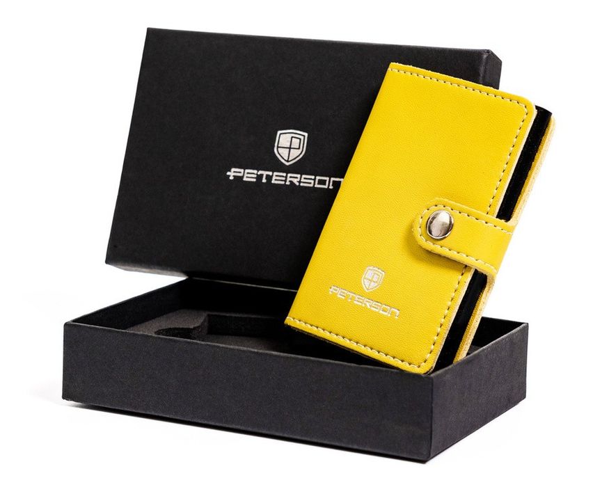 skórzane etui z podajnikiem na karty i wizytówki - peterson