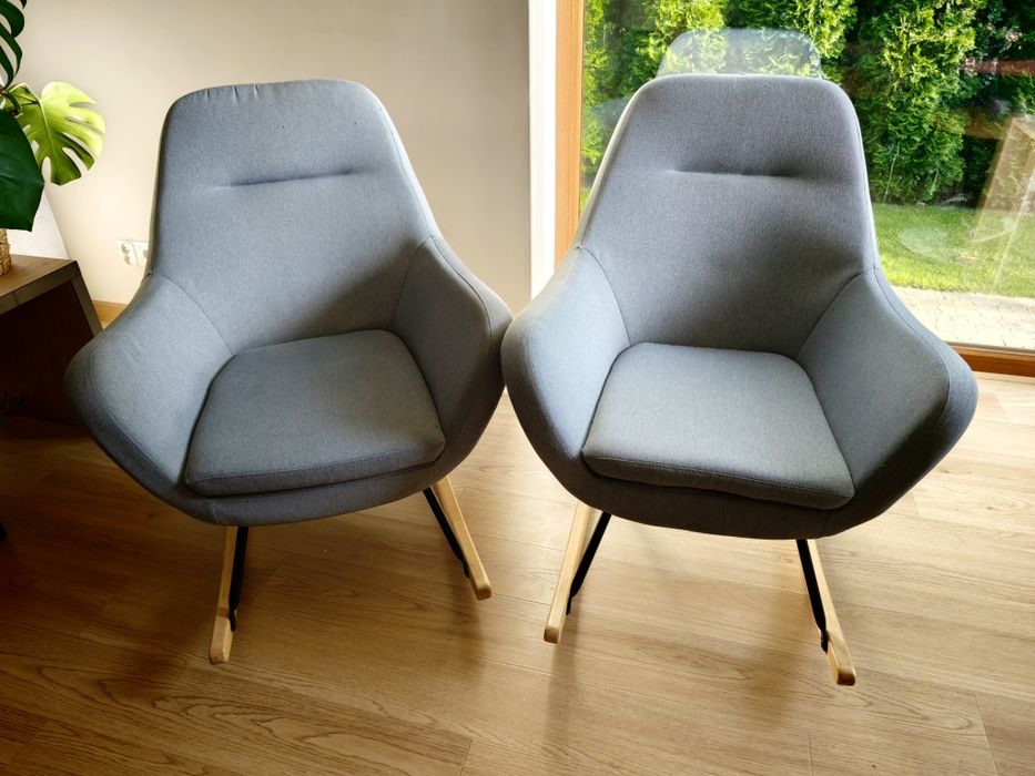 Fotel bujany szary jysk, wygodny S75 x W93 x G93 cm