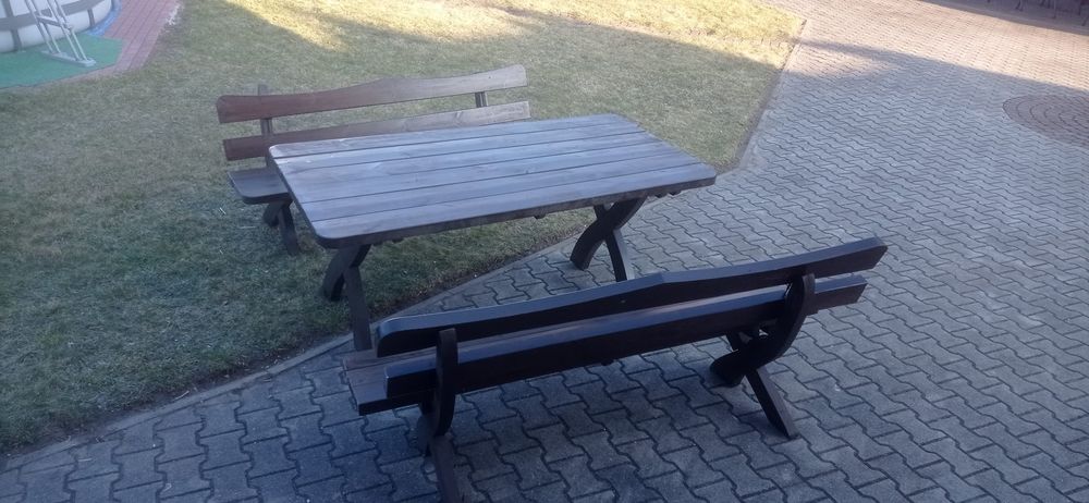 Komplet drewniany do ogrodu