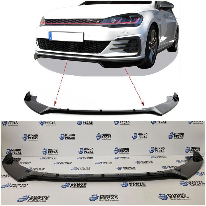 Spoiler Frontal Vw Golf 7 GTI Preto Brilho