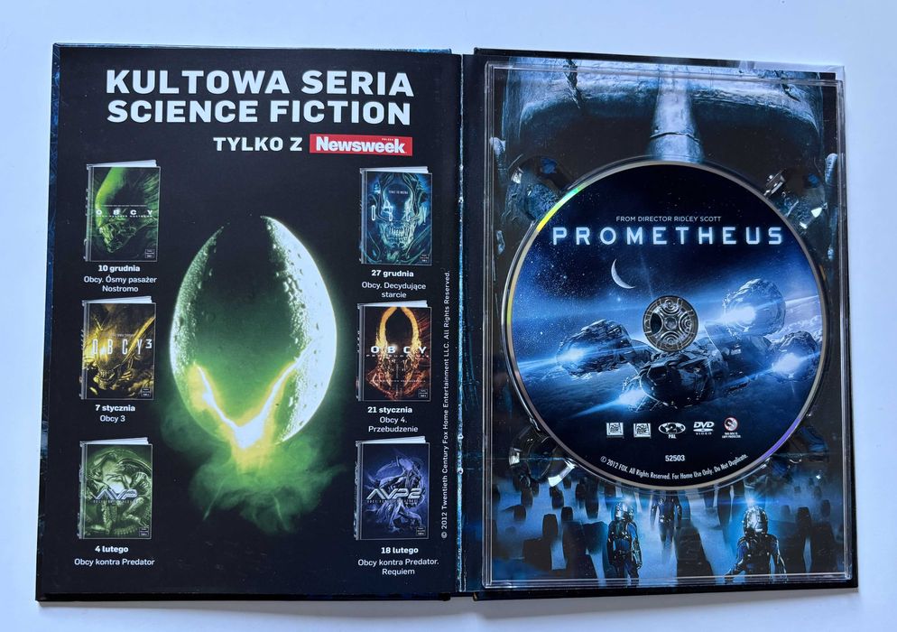 Prometeusz DVD Film Oryginalny Science Fiction Lektor PL Ridley Scott