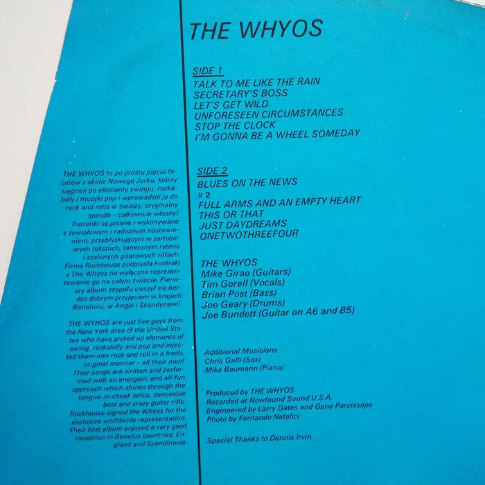 Płyta winylowa The Whyos LP 1988 Tonpress