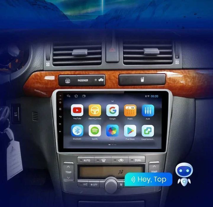 Toyota Avensis T25 – Radio Android 15 9” CarPlay Android Auto GPS Nawigacja Stacja Multimedialna WiFi Bluetooth PL 1GB/16GB