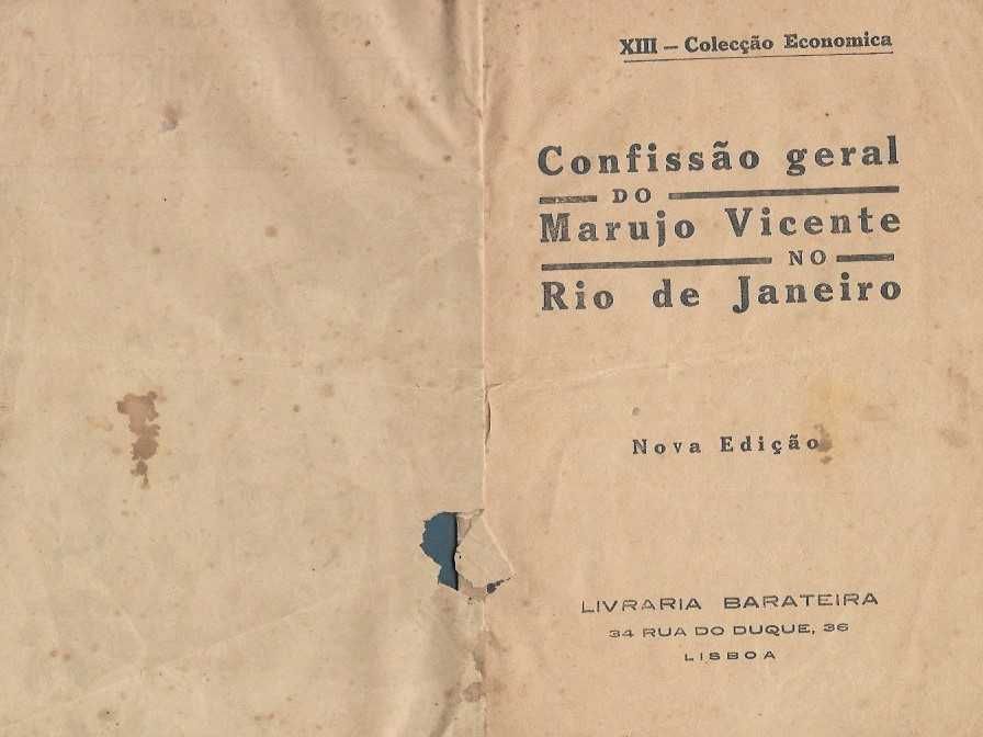 Livro antigo - Confissão Geral do Marujo Vicente no Rio de Janeiro