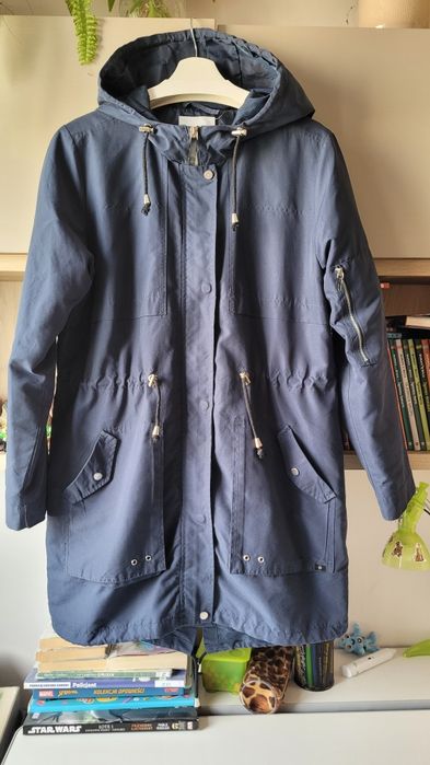 Lekka parka damska z kapturem granatowa rozm.XL House