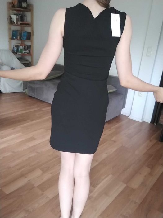 Klasyczna czarna mini sukienka ramiączka rozmiar XS