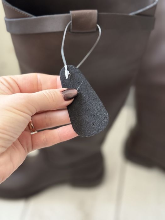 Шоколадні сапоги труби натуральна шкіра чоботи коричневі