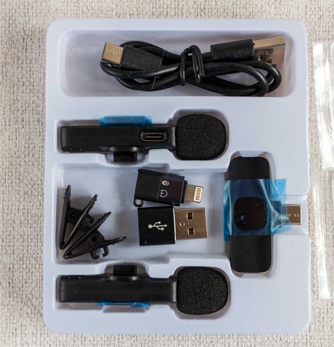 Бездротовий петличний мікрофон K1CLU 2 мікрофони USB-C Lightning
