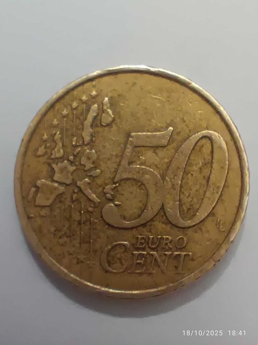 Moeda Rara de 50 Cêntimos Grécia 2002
