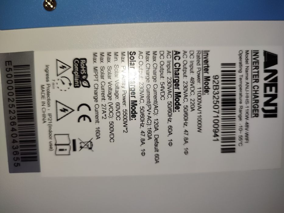 Гібридний інвектор  ANENJI 11 KW