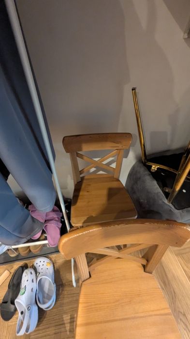 zestaw Drewniane krzesełka IKEA dla dzieci