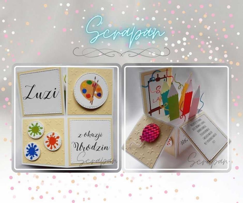 Kartka urodzinowa, roczek dla dziecka, dziewczynki, ręcznie robiona